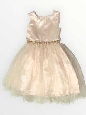 Nannette Kids Girls Sparkly Tulle Dress Sleeveless Satin Bodice Pink Size 8